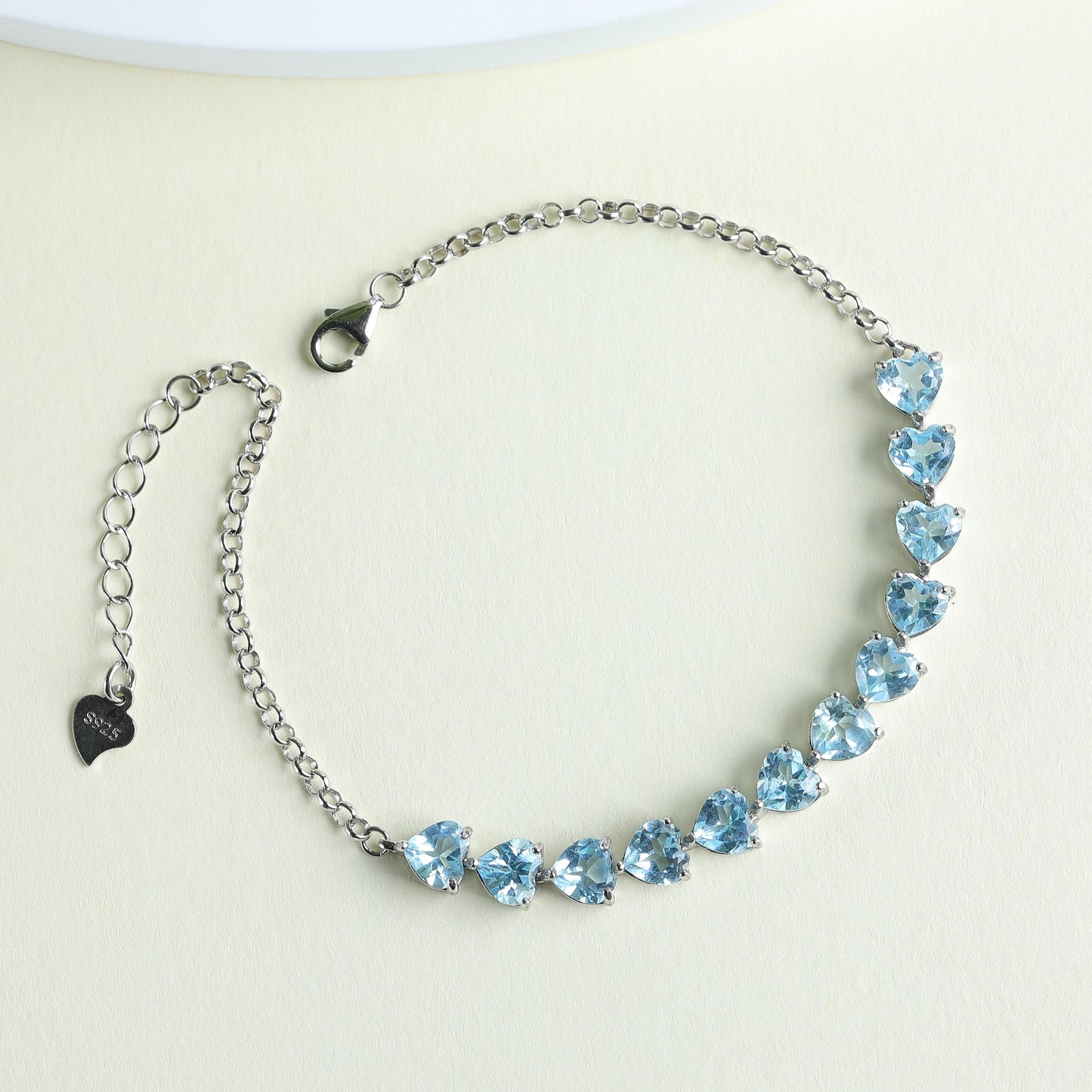 IFULL【琼琚】蓝心晶语·托帕石 S925 银手链