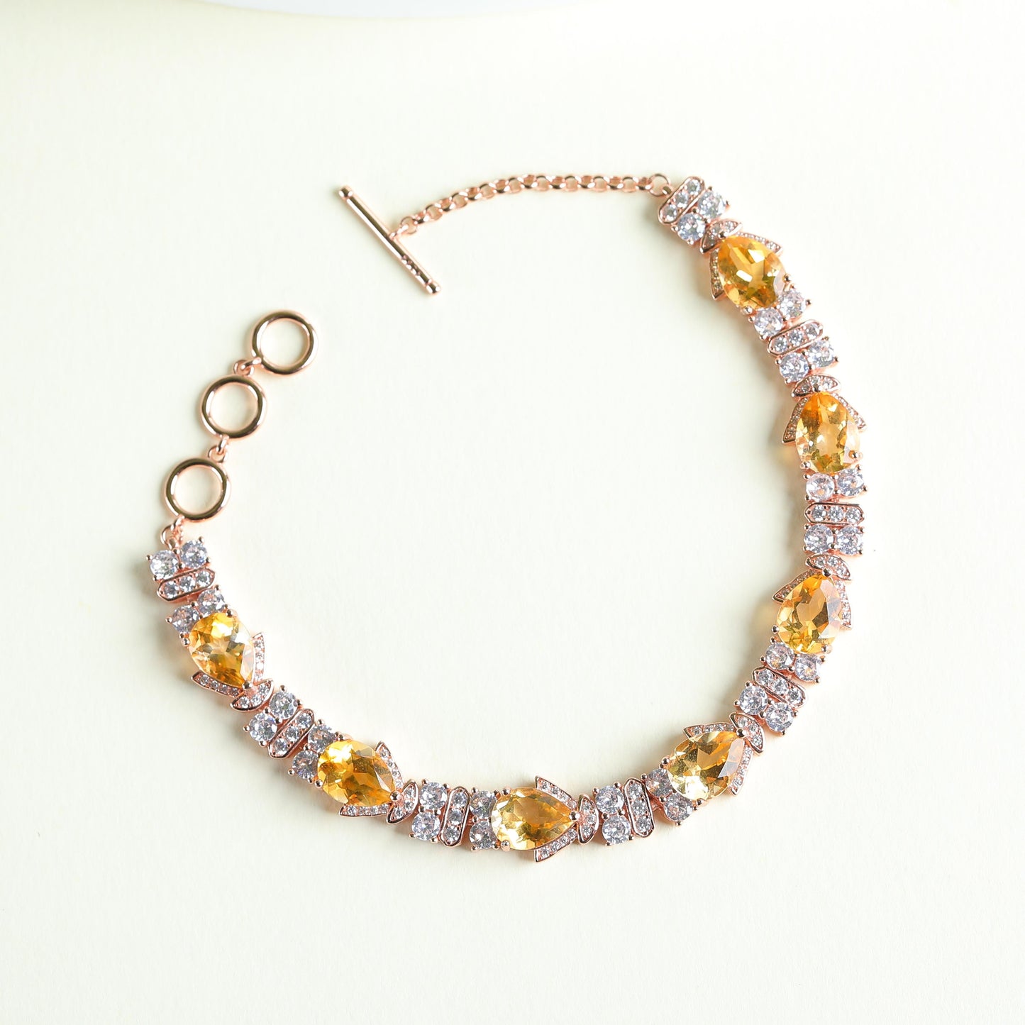 IFULL【琼琚】暖金钻韵·黄水晶链饰