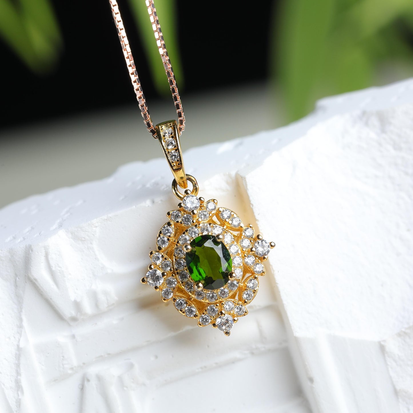 IFULL【琼琚】翠韵金钻·透辉石项链坠