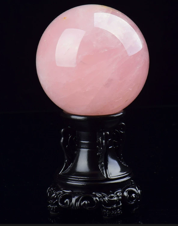 天然粉水晶球 粉水晶球摆件 旺桃花固姻缘【直径约13.5cm】