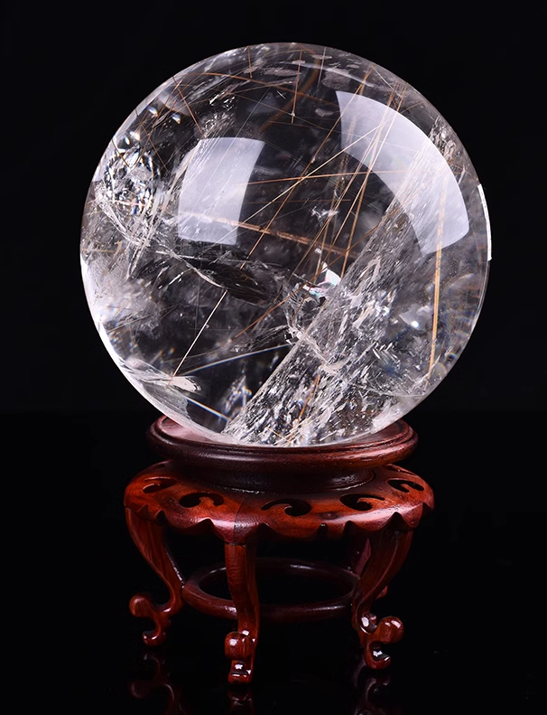 天然水晶球巴西精品金发晶球天然水晶球礼品招财【孤品】