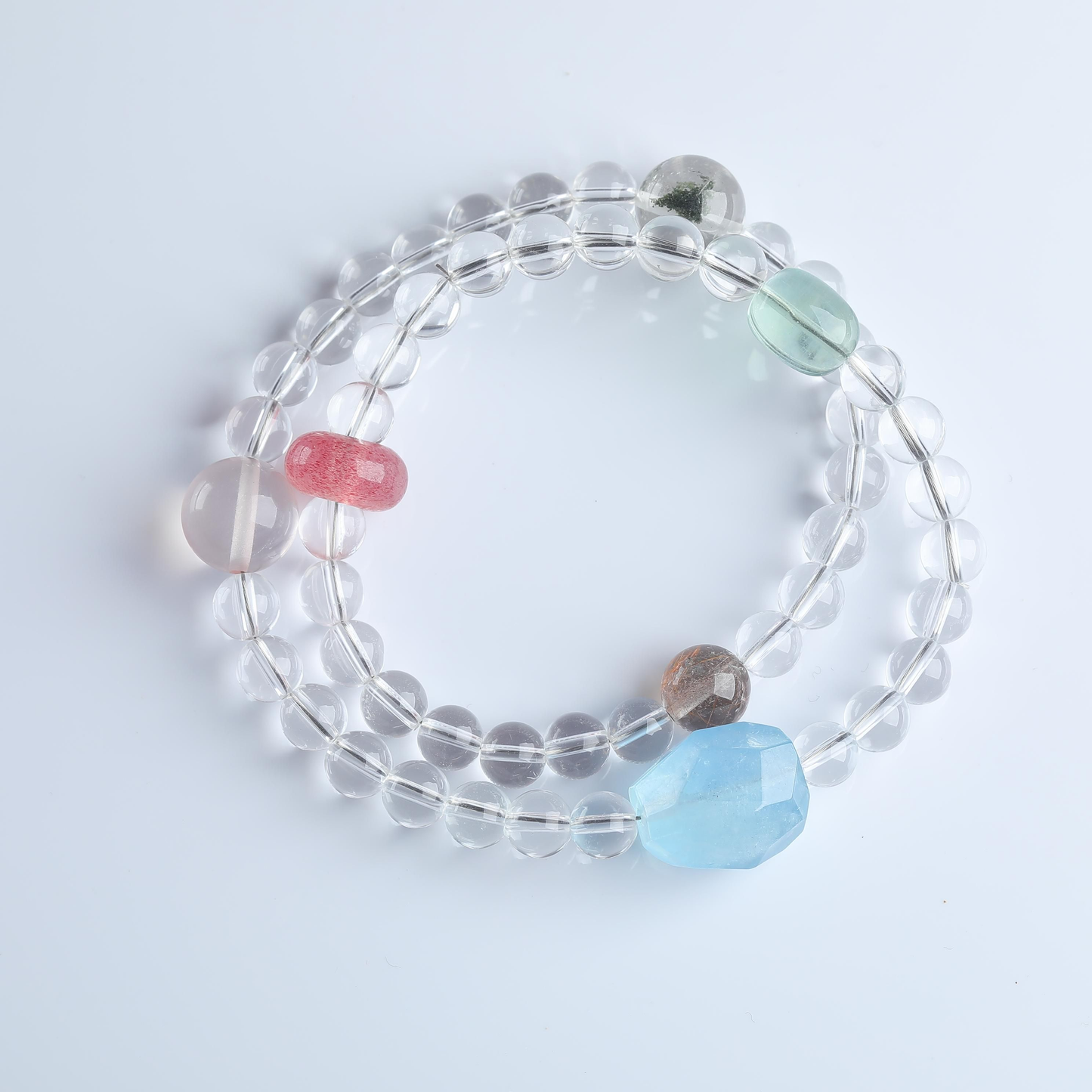 IFULL·「星野织梦」多巴胺白水晶双圈手串