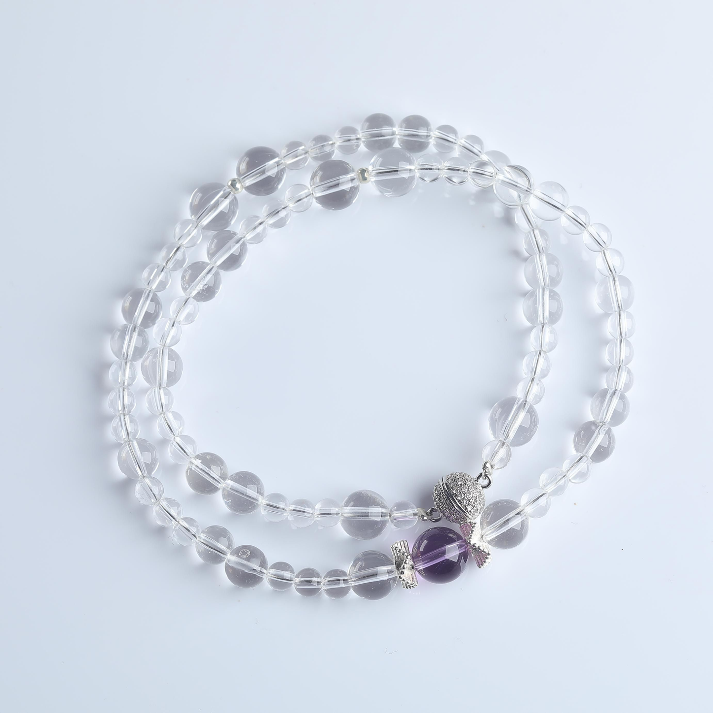 IFULL·「极光双谕」白水晶紫水晶 项链+手链套组