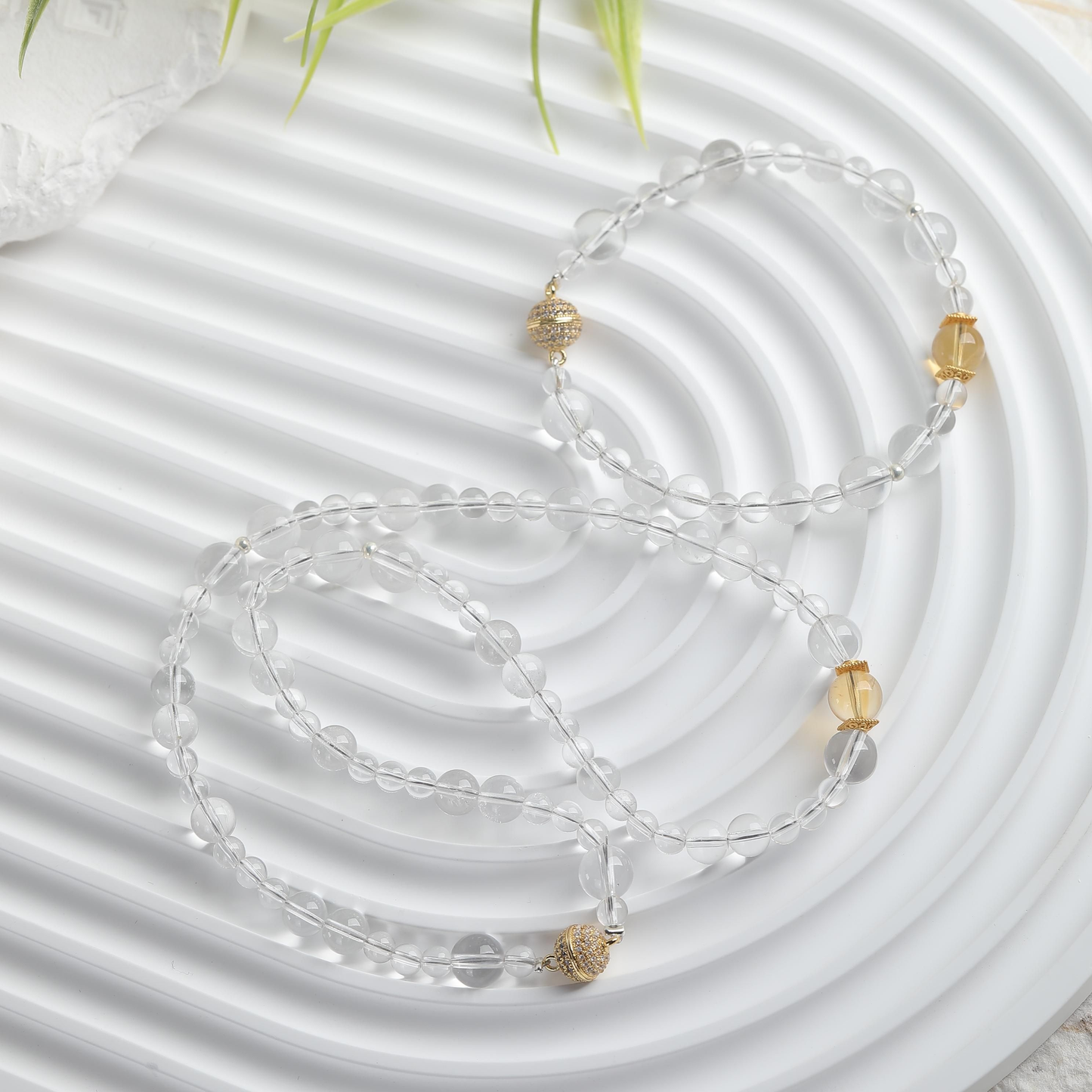 IFULL·「日月双生」白水晶黄水晶 项链+手链套组