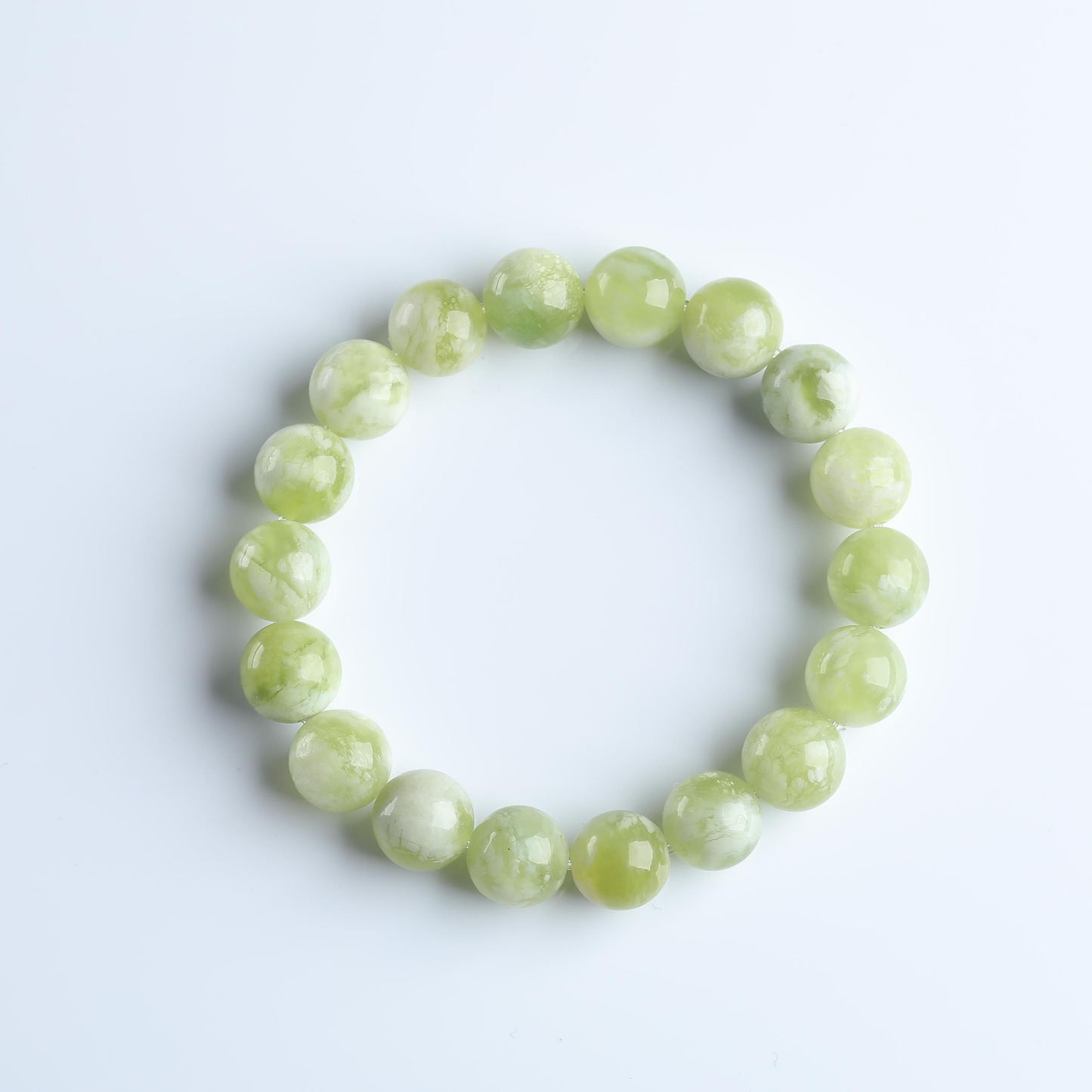 IFULL·青岫浮雪·青提奶盖素圈手串