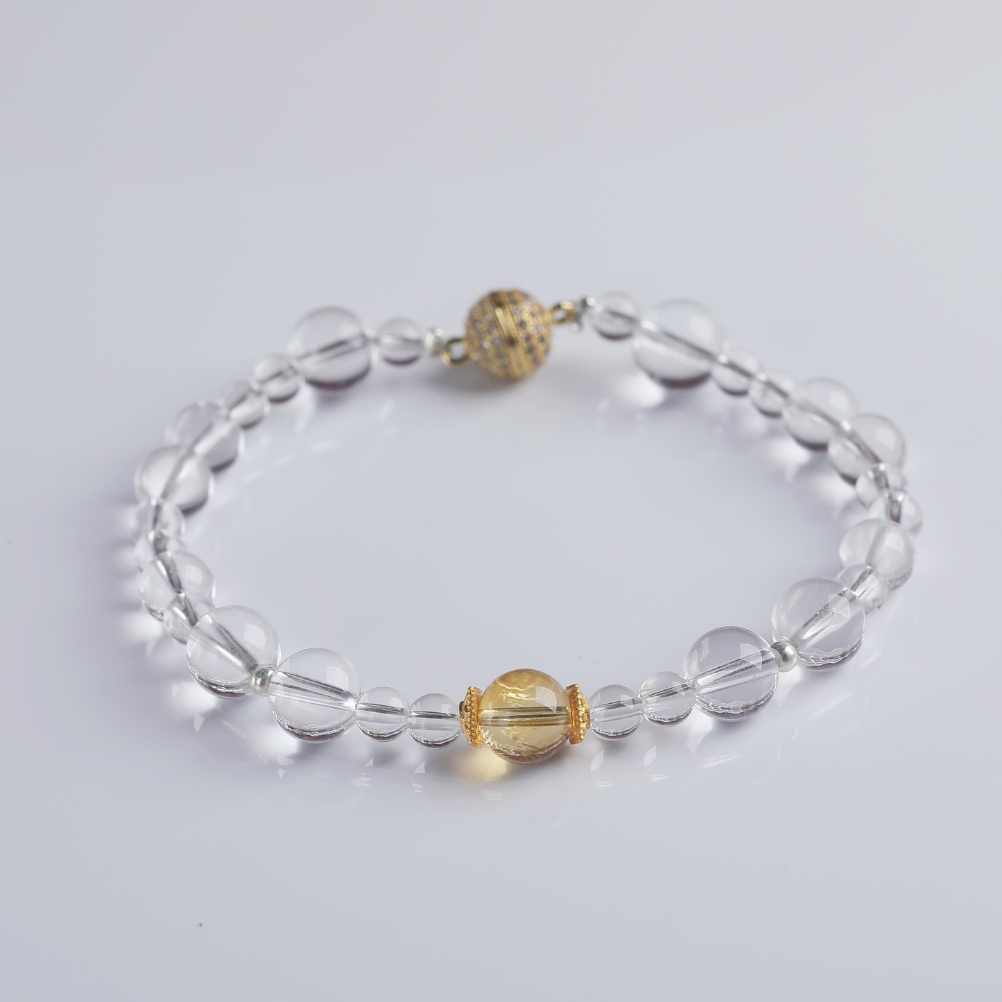 IFULL·纯净财富·白黄水晶磁吸手串