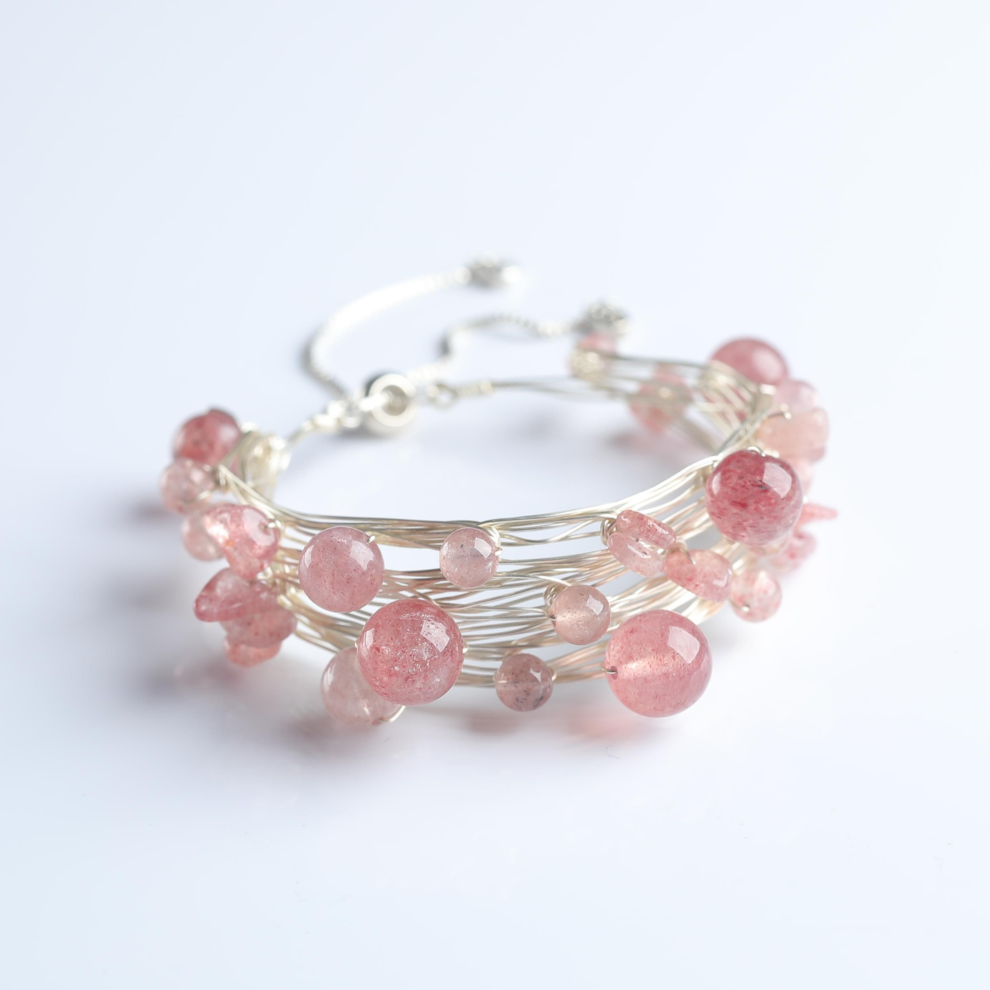 IFULL·「草莓晶手链多圈」ins风少女心樱花粉水晶串 招桃花人缘手镯女