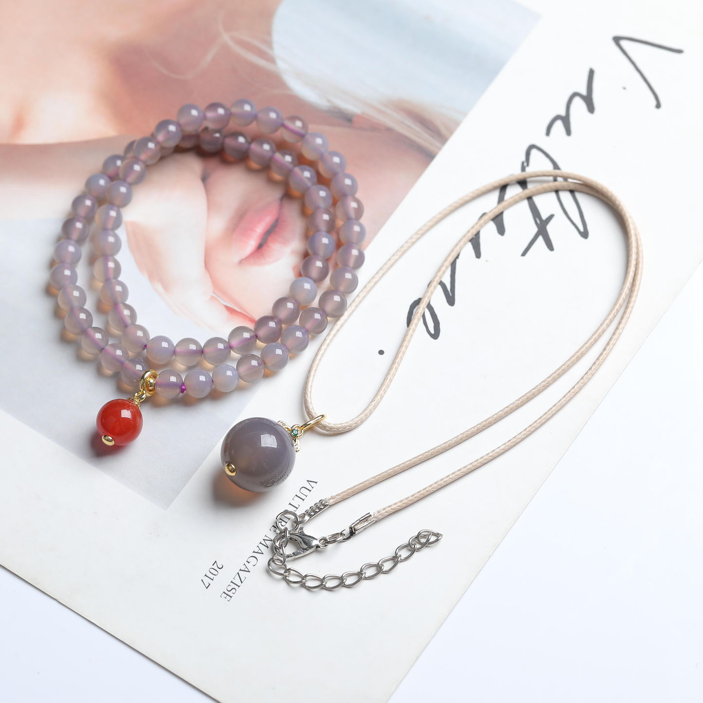 IFULL·烟雨江南·多圈烟灰+单珠吊坠套组