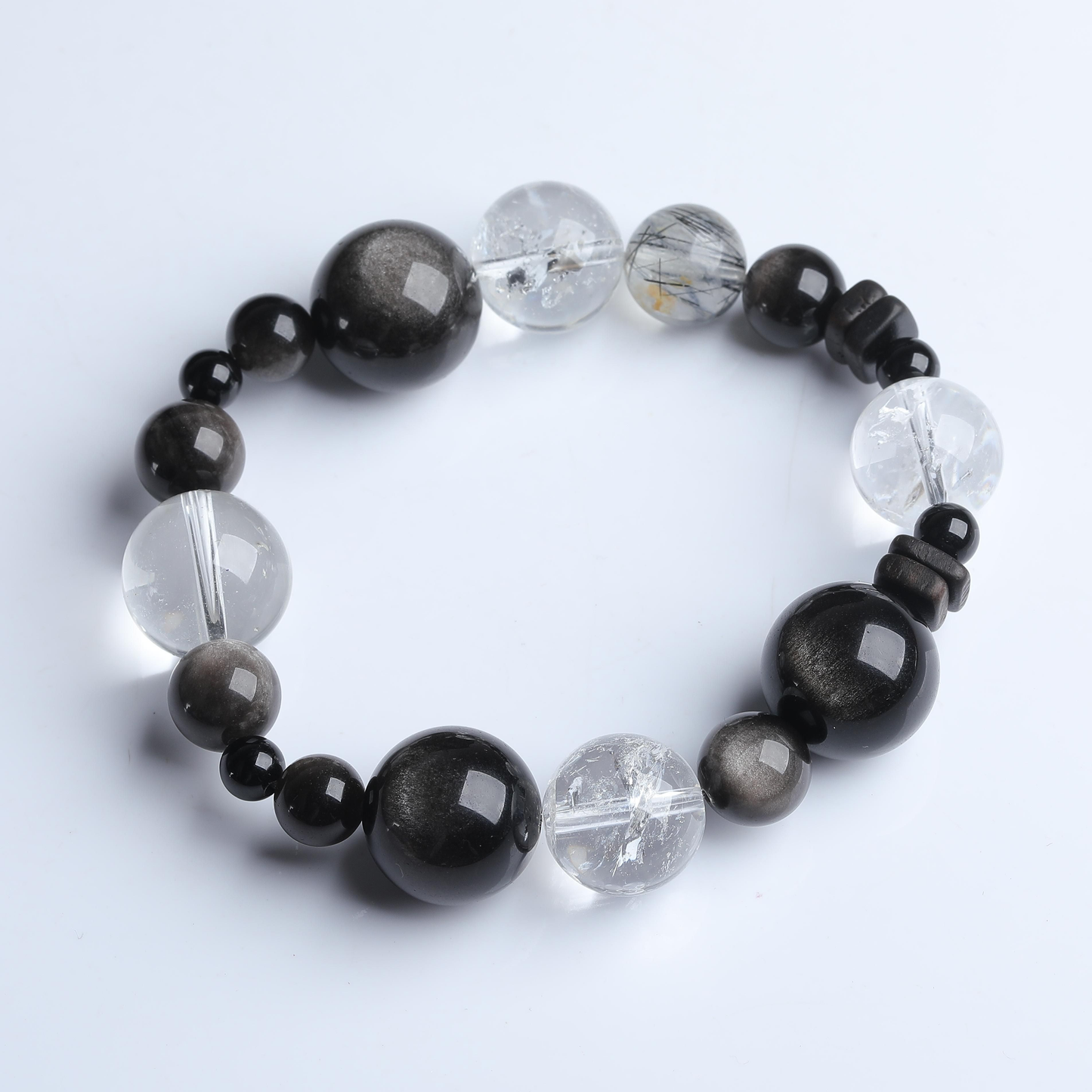 IFULL·守护·银曜石白阿赛大小珠手串