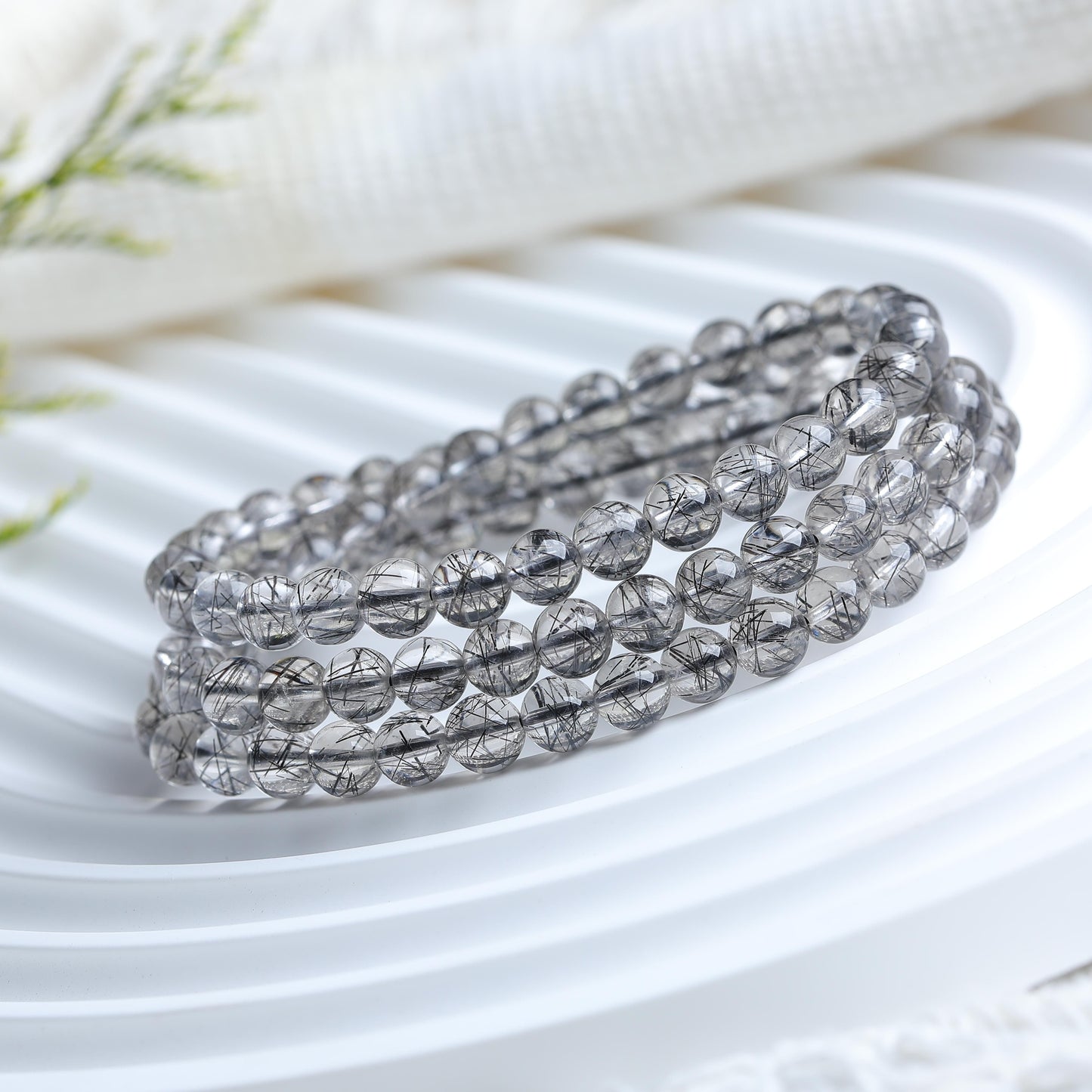 IFULL·墨染年轮・黑发晶多圈手串