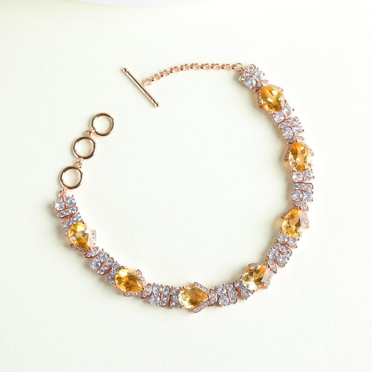 IFULL【琼琚】暖金钻韵·黄水晶链饰