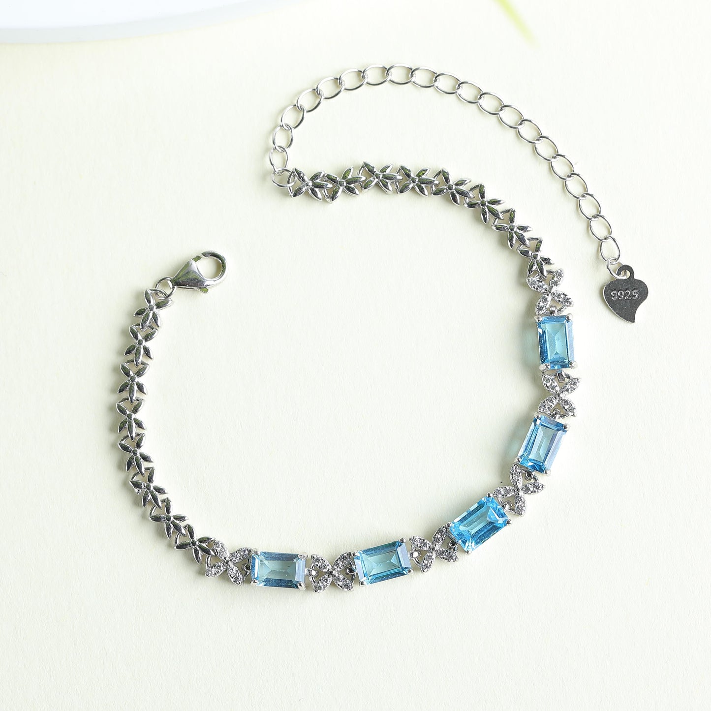 IFULL【琼琚】海蓝晶彩· 瑞士蓝S925 银链饰