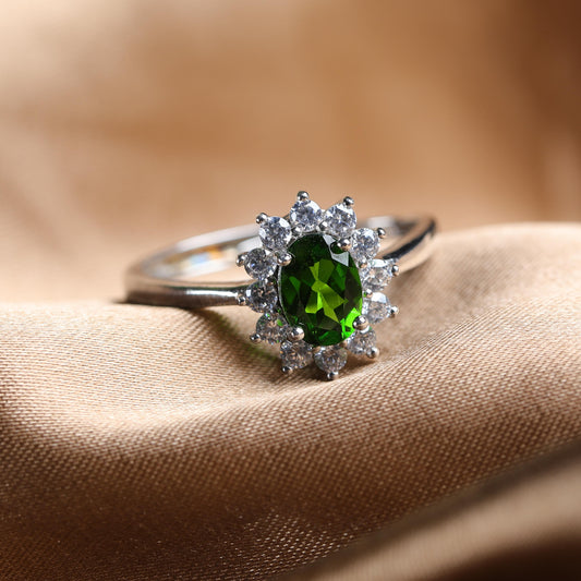 IFULL【琼琚】绿焰星芒·透辉石戒指