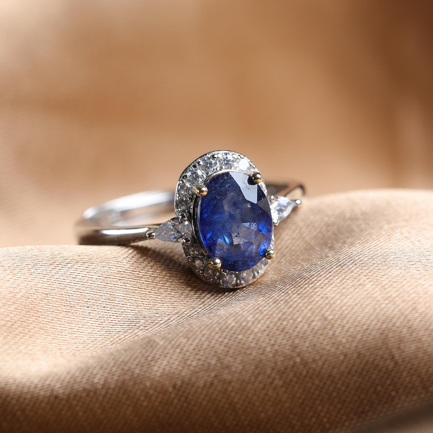 IFULL【琼琚】幽蓝晶钻·蓝宝石指环