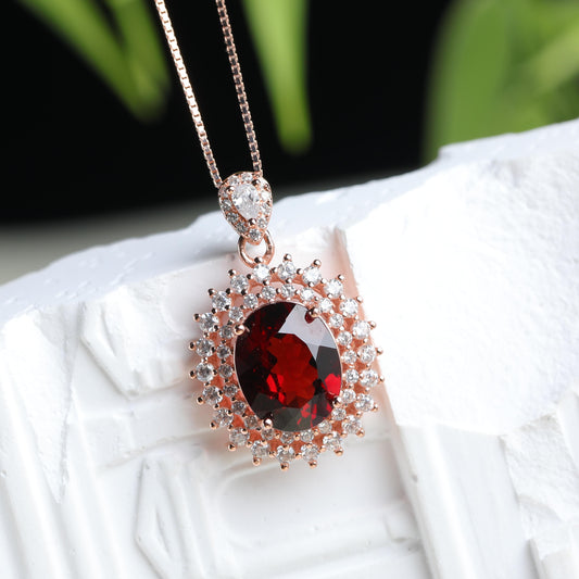 IFULL【琼琚】赤焰星钻·石榴石项链