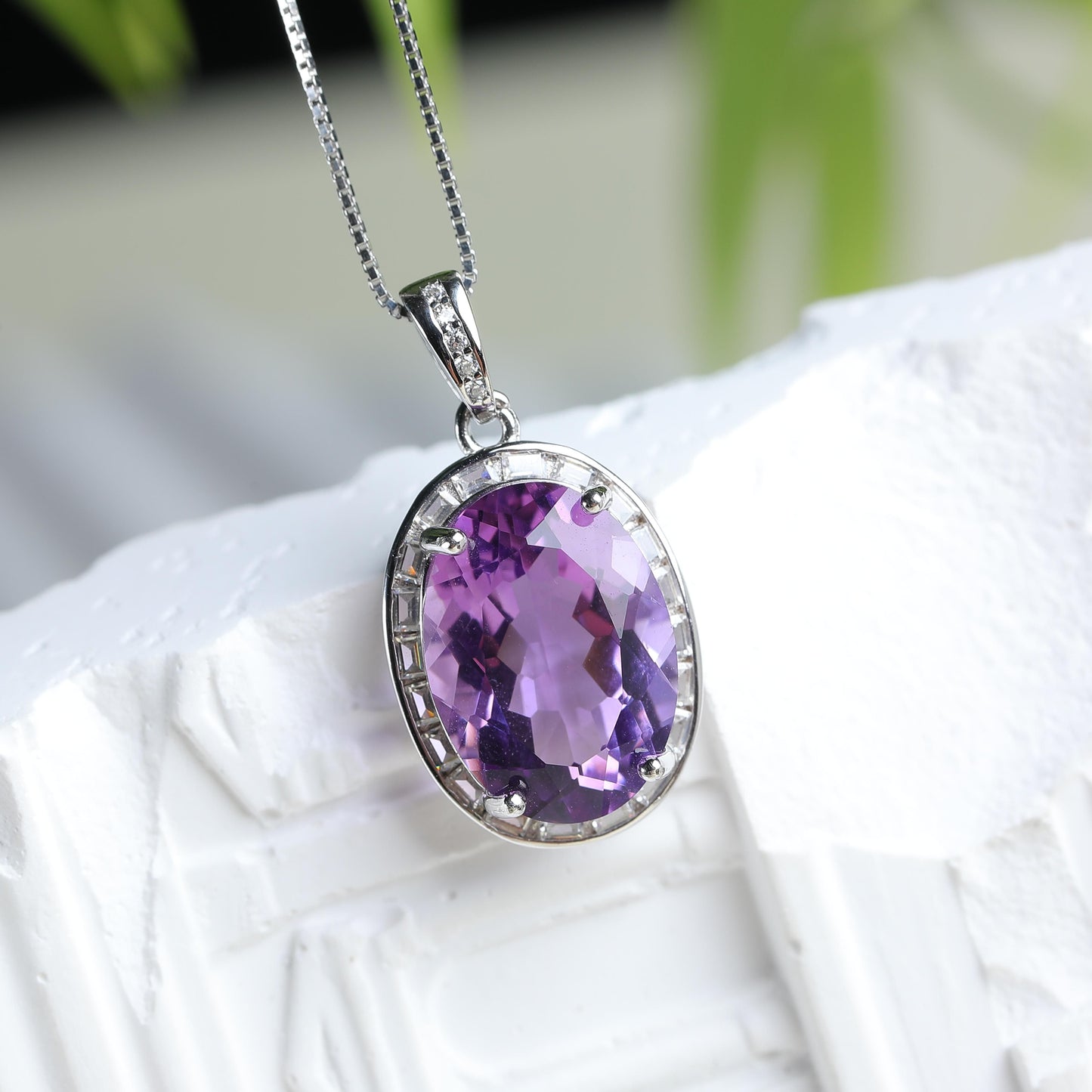 IFULL【琼琚】绮梦紫晶·紫水晶椭圆吊坠