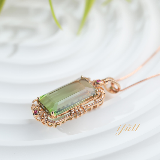 IFULL【琼琚】极光棱镜·双生碧玺撞色锁骨链